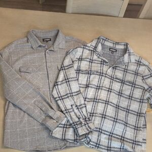 Express Shirts Long Sleeves Gray and Cream Size XL